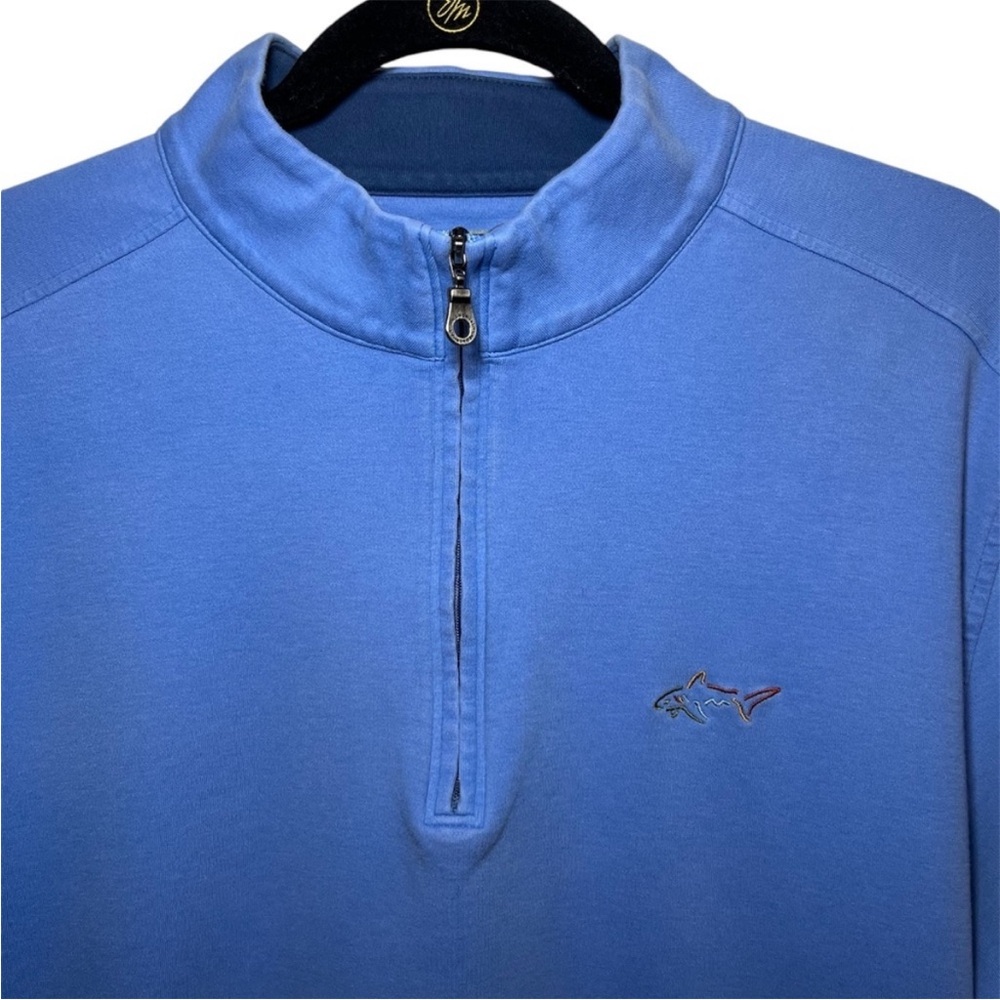 Greg Norman Quarter Zip Pullover Sweater Blue Size: Large